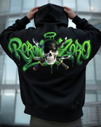 Polerón Canguro One Piece — Zoro Drip Graffiti