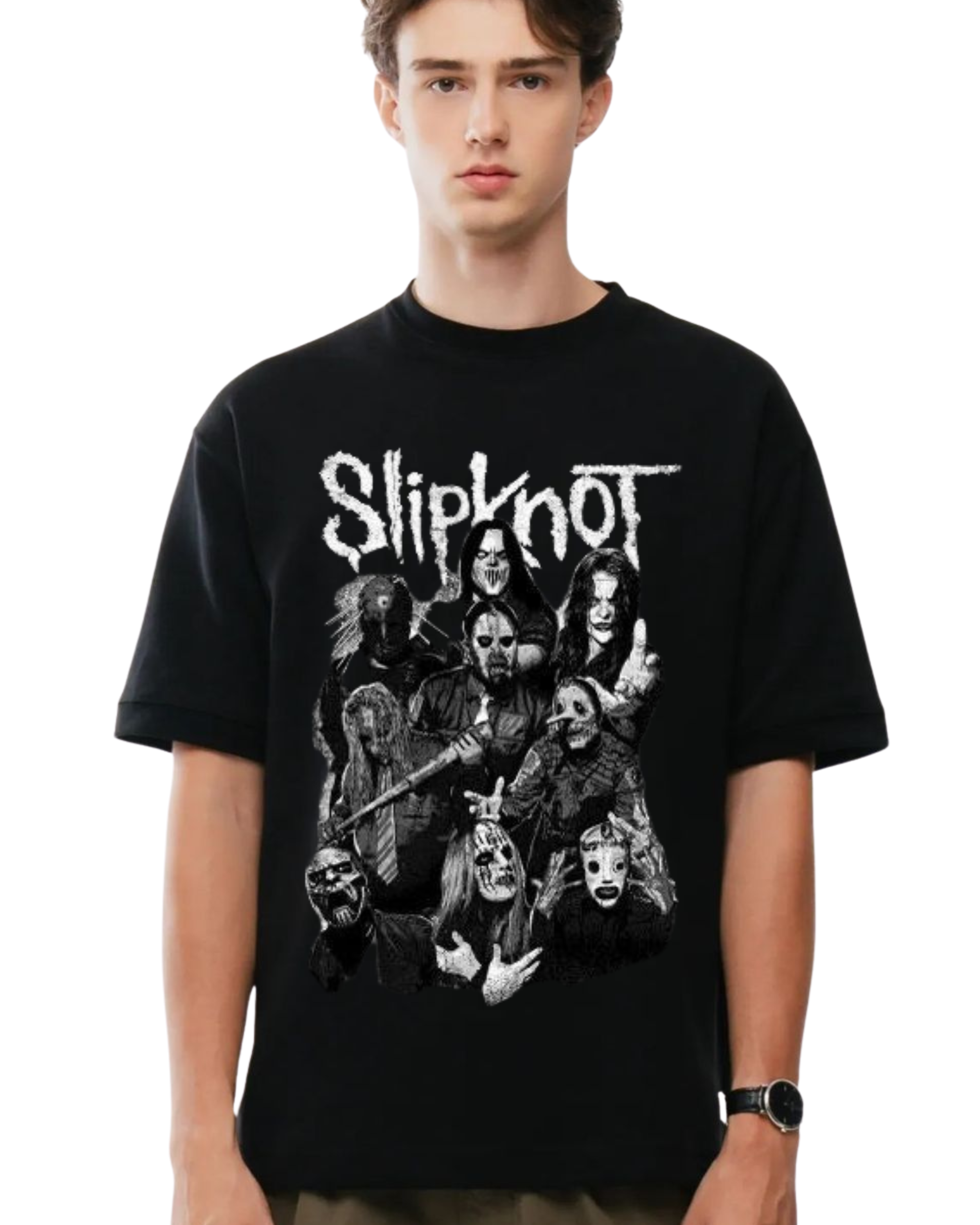 Polera Algodón Full Lineup B&W — Slipknot