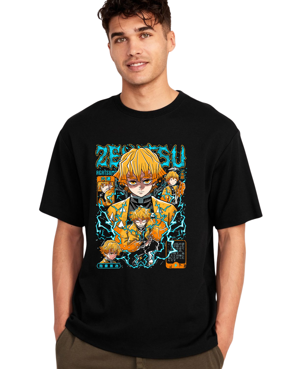 Polera Algodón Respiración del Rayo — Demon Slayer