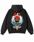 Mononoke Rage | Polerón Studio Ghibli Oversize Acid Wash