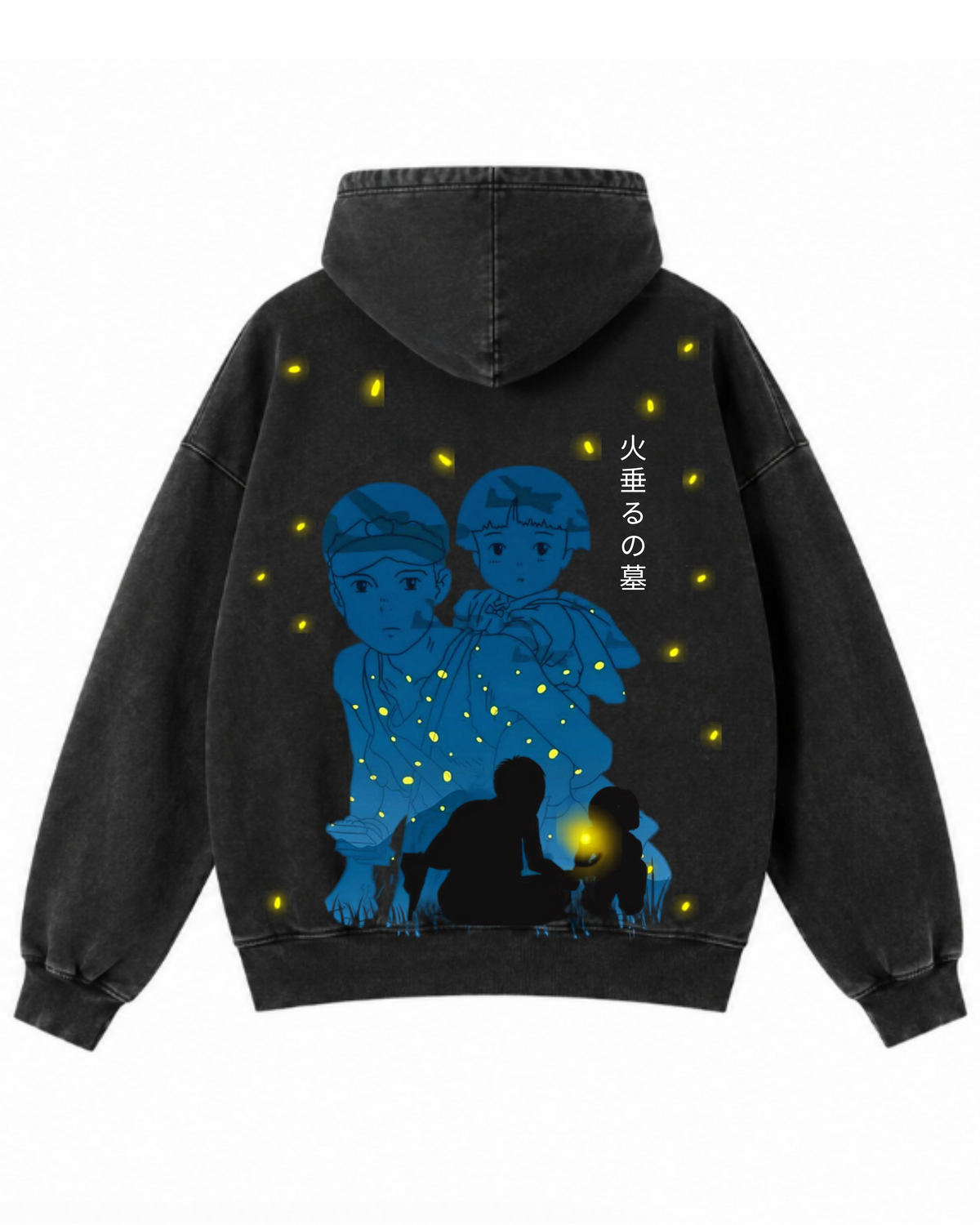 Seita & Setsuko | Polerón Studio Ghibli Oversize Acid Wash