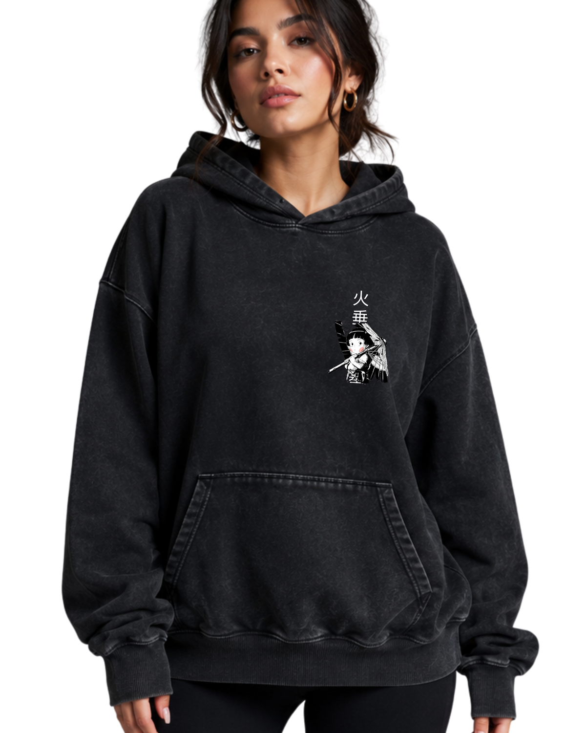 Seita & Setsuko | Polerón Studio Ghibli Oversize Acid Wash