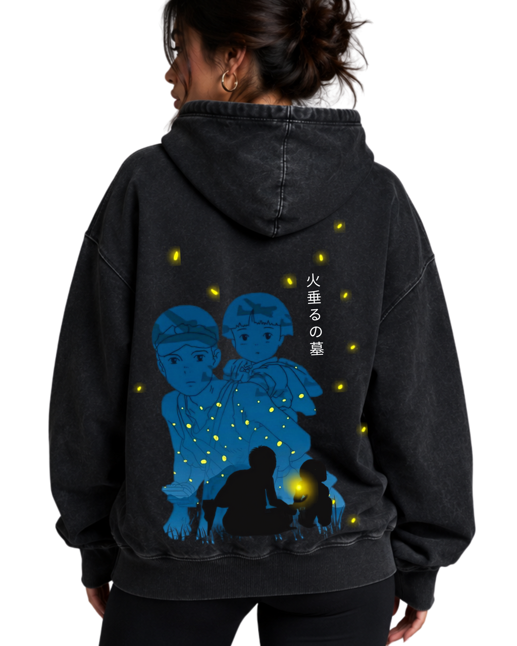 Seita & Setsuko | Polerón Studio Ghibli Oversize Acid Wash