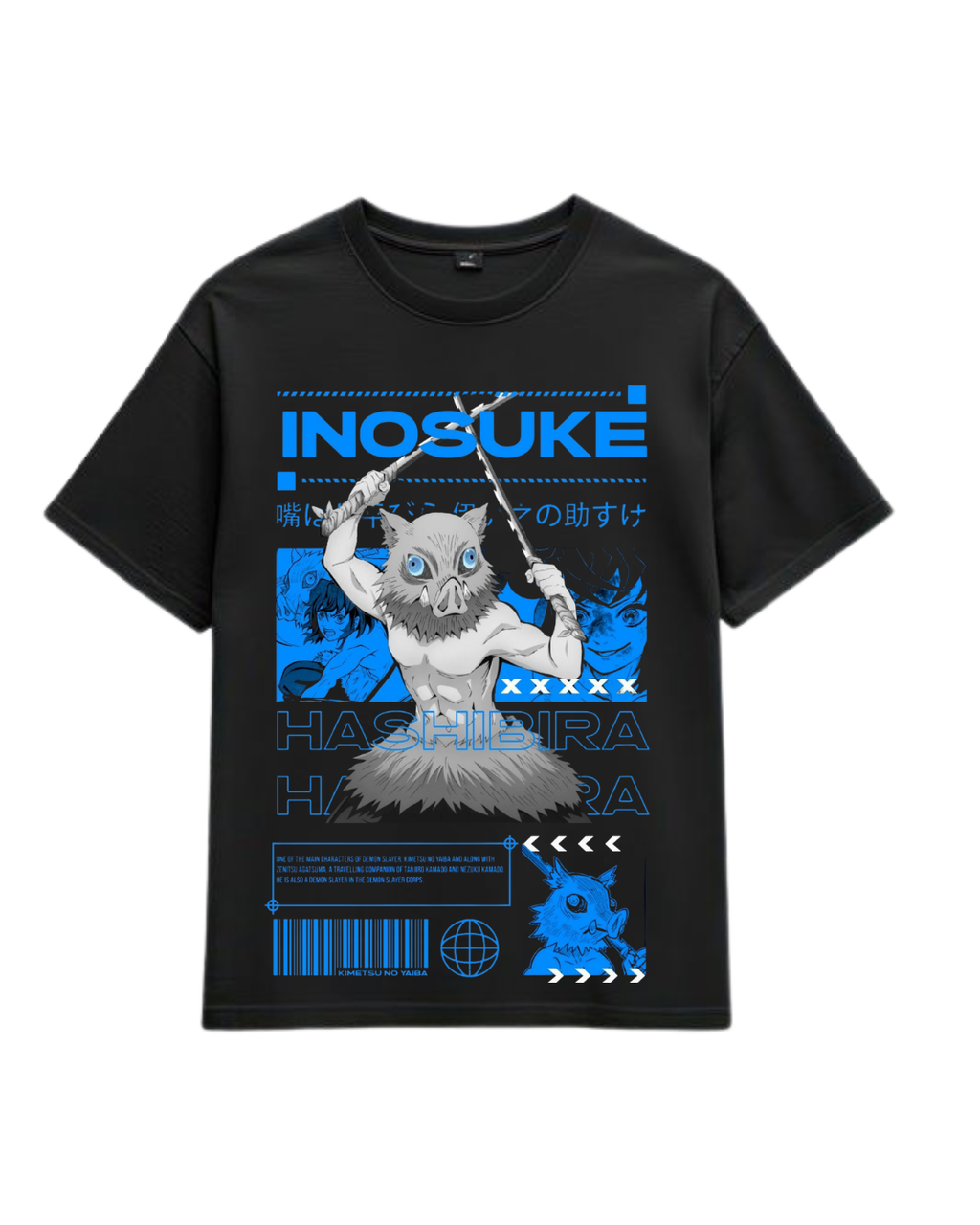 Polera Algodón Modo Inosuke Tech — Demon Slayer