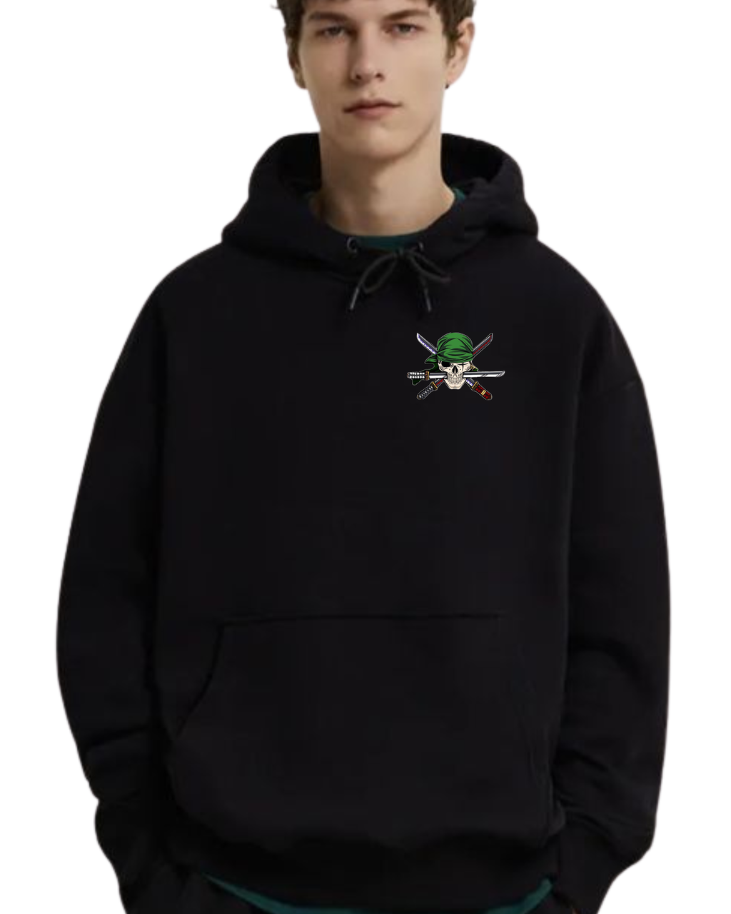 Polerón Canguro One Piece — Zoro Drip Graffiti